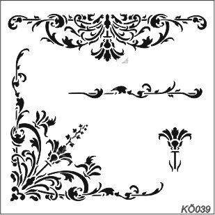 Köşe Desenler Stencil Şablon (30x30) KÖ-039