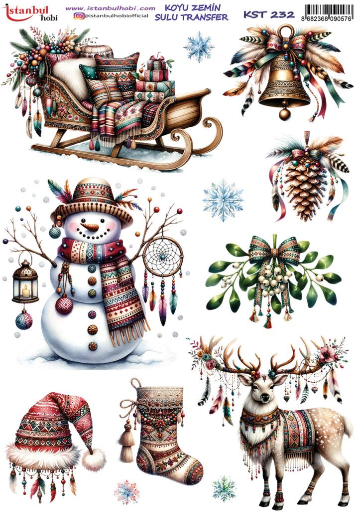 Koyu Zemin Sulu Transfer Kağıdı 25x35cm KST-232