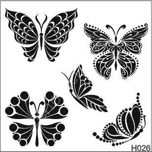 Hayvan Temalı Desenler Stencil Şablon (30x30) H-026