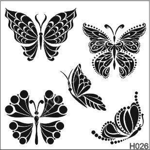 Hayvan Temalı Desenler Stencil Şablon (30x30) H-026