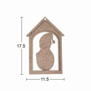 Ahşap Kardan Adam Yılbaşı Süsü 17,5x11,5cm F829