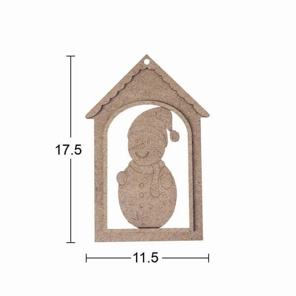 Ahşap Kardan Adam Yılbaşı Süsü 17,5x11,5cm F829