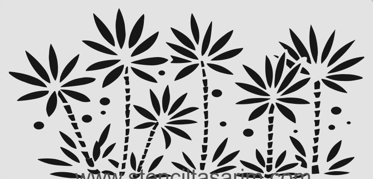 Çiçek Desen Stencil Şablon (15x30) F-106