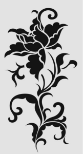 Çiçek Desen Stencil Şablon (15x30) F-107