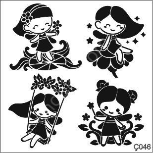 Çocuk Desen Stencil Şablon (30x30) Ç-046