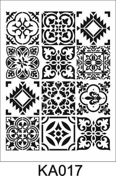 Özel Karo Desenler Stencil Şablon (25x35) KA-017