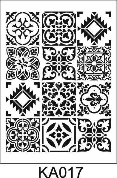 Özel Karo Desenler Stencil Şablon (25x35) KA-017