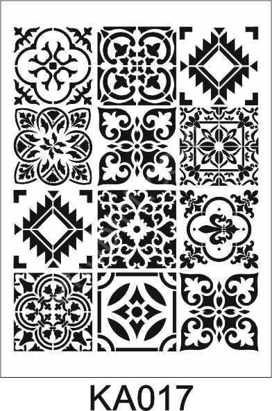 Özel Karo Desenler Stencil Şablon (25x35) KA-017