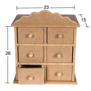 Ahşap Altı Çekmeceli Kutu KU275