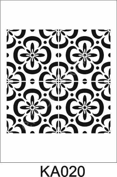 Kare ve Fayans Desenler Stencil Şablon (20x20) KA-020