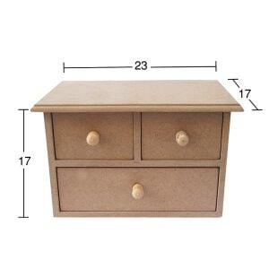 Ahşap Üç Çekmeceli Kutu KU276