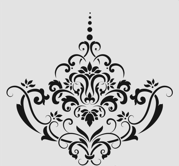 Damask Desen Stencil Şablon (25x25) DA-030