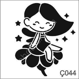 Çocuk Desen Stencil Şablon (20x20) Ç-044