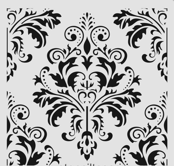 Damask Desen Stencil Şablon (25x25) DA-029