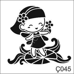 Çocuk Desen Stencil Şablon (20x20) Ç-045