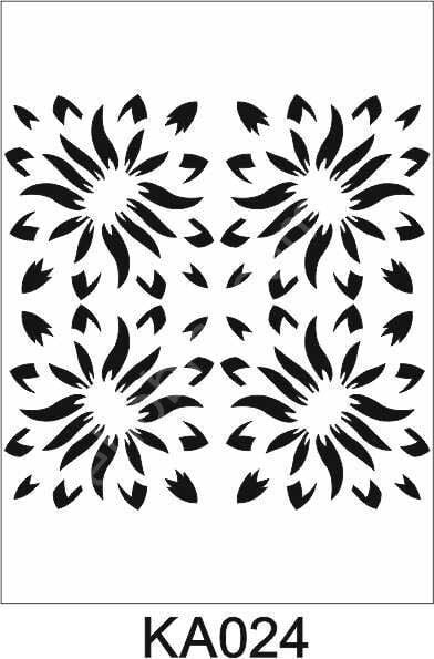 Kare ve Fayans Desenler Stencil Şablon (20x20) KA-024
