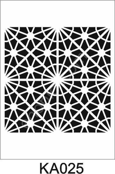 Kare ve Fayans Desenler Stencil Şablon (20x20) KA-025