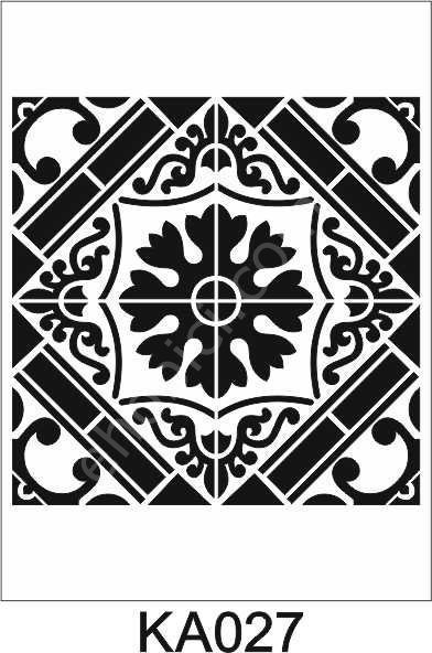 Kare ve Fayans Desenler Stencil Şablon (20x20) KA-027