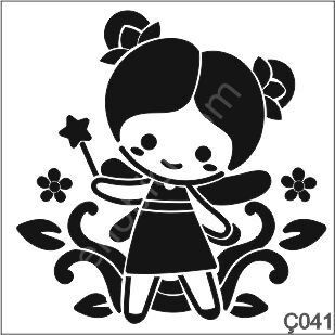 Çocuk Desen Stencil Şablon (20x20) Ç-041