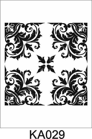 Kare ve Fayans Desenler Stencil Şablon (20x20) KA-029