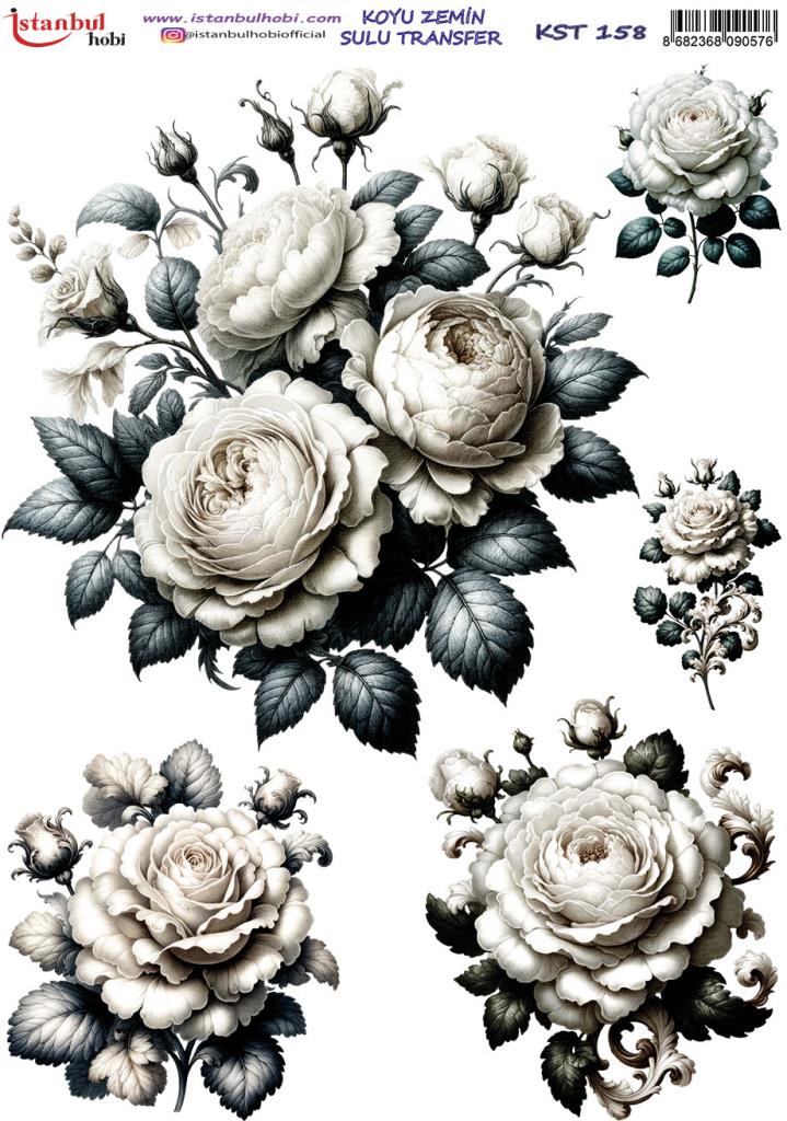 Koyu Zemin Sulu Transfer Kağıdı 25x35cm KST-158