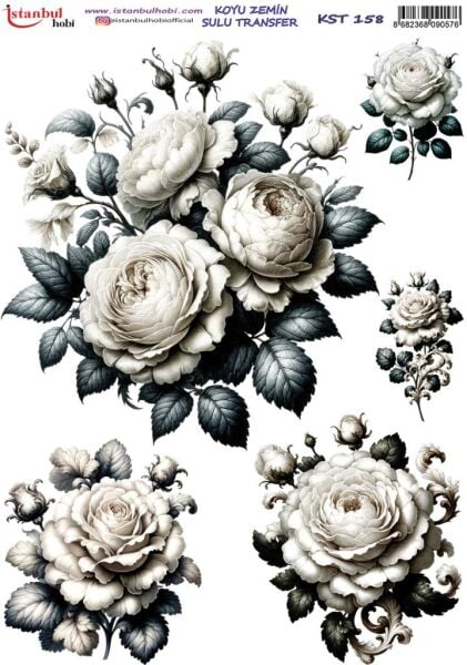 Koyu Zemin Sulu Transfer Kağıdı 25x35cm KST-158