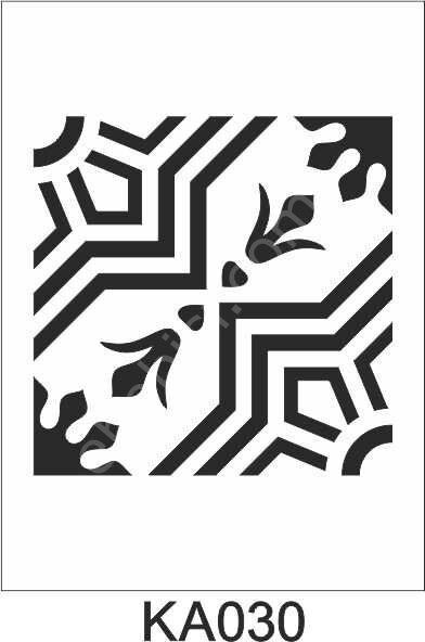 Kare ve Fayans Desenler Stencil Şablon (20x20) KA-030