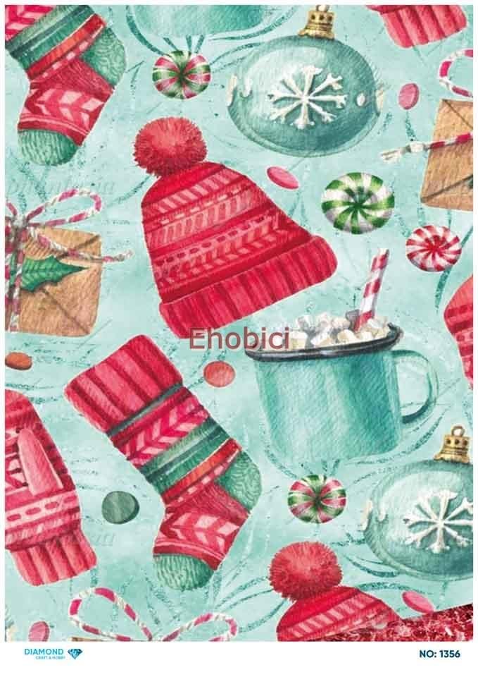 Diamond Pirinç Dekopaj Kağıdı - 1356