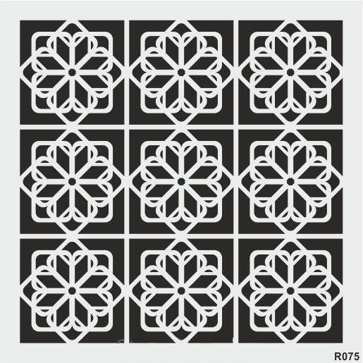 Ardışık Desen Stencil Şablon (30x30) R-075