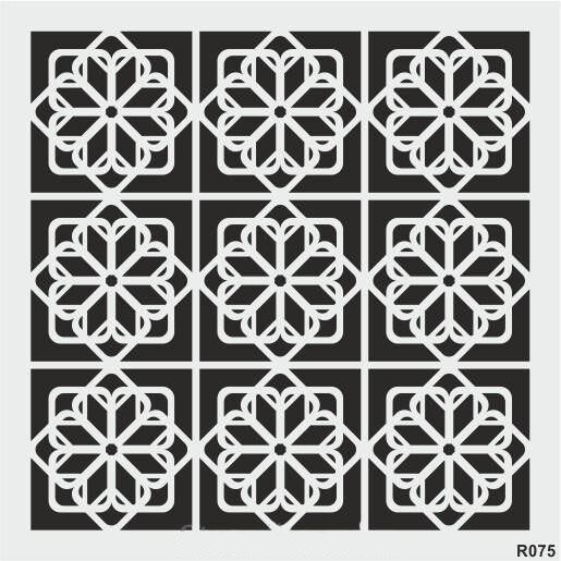 Ardışık Desen Stencil Şablon (30x30) R-075