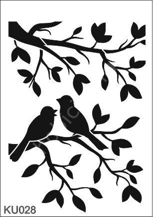 Kuş Temalı Desenler Stencil Şablon (21x30) KU-028