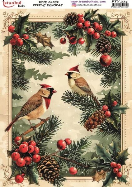 Pirinç Dekopaj Kağıdı 30x42cm PTY-324 Yılbaşı