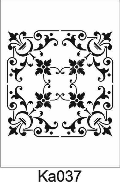 Kare ve Fayans Desenler Stencil Şablon (20x20) KA-037