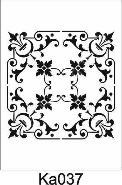 Kare ve Fayans Desenler Stencil Şablon (20x20) KA-037