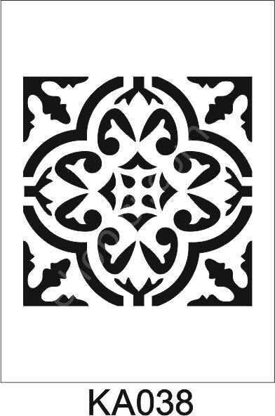 Kare ve Fayans Desenler Stencil Şablon (20x20) KA-038