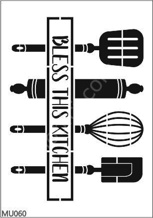 Mutfak Temalı Desenler Stencil Şablon (21x30) MU-060