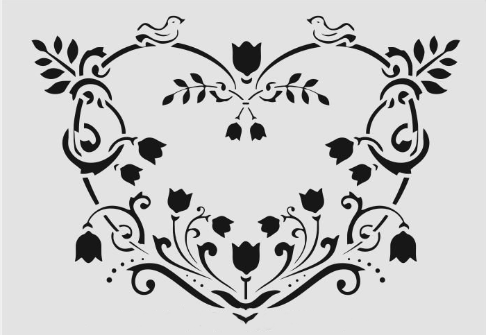 Çiçek Desen Stencil Şablon (21x30) F-101