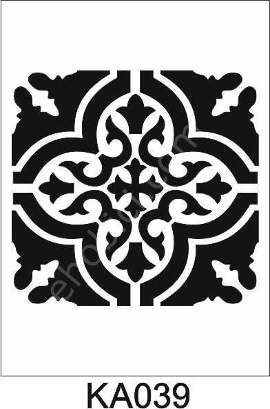 Kare ve Fayans Desenler Stencil Şablon (20x20) KA-039
