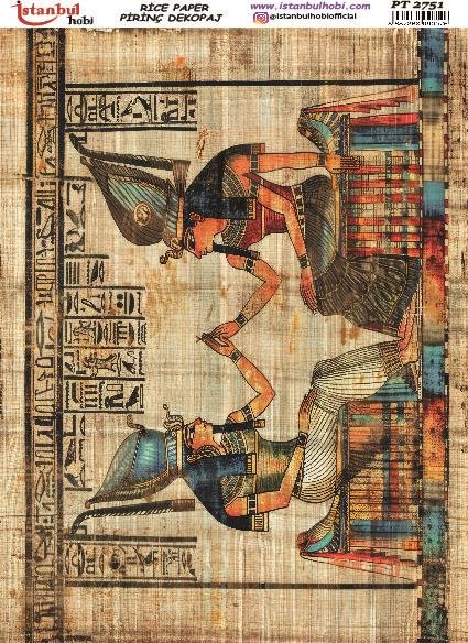 Pirinç Dekopaj Kağıdı 30x42cm PT-2751 Antik Mısır