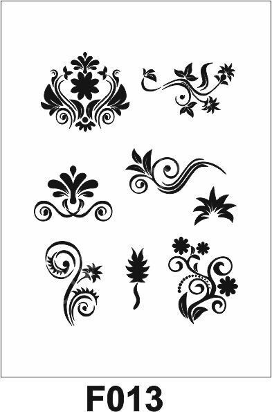 Çiçek Desen Stencil Şablon (25x35) F-013