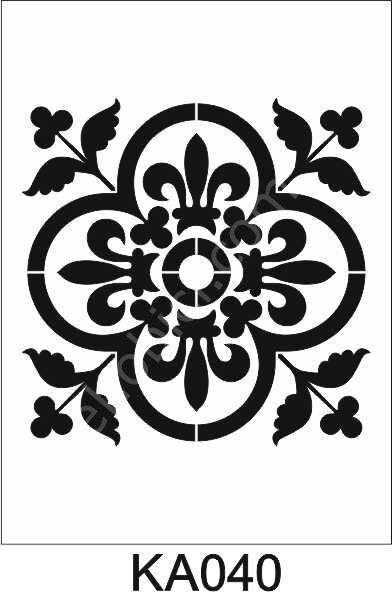 Kare ve Fayans Desenler Stencil Şablon (20x20) KA-040