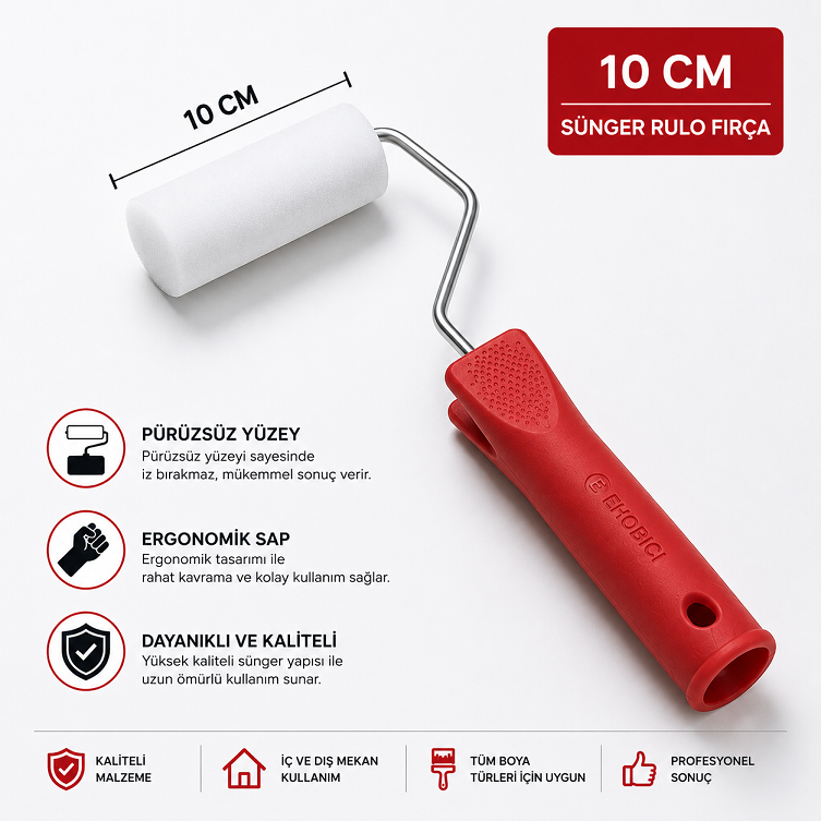 Sünger Rulo Fırça 10CM