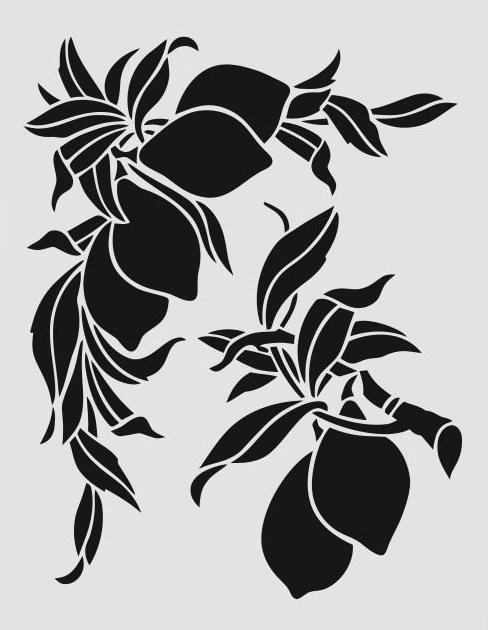 Çiçek Desen Stencil Şablon (21x30) F-103