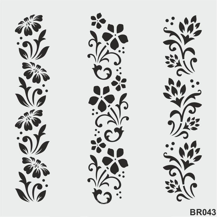 Border Desen Stencil Şablon (25x25) BR-043