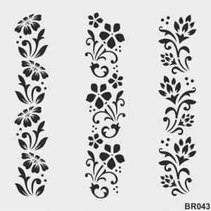 Border Desen Stencil Şablon (25x25) BR-043