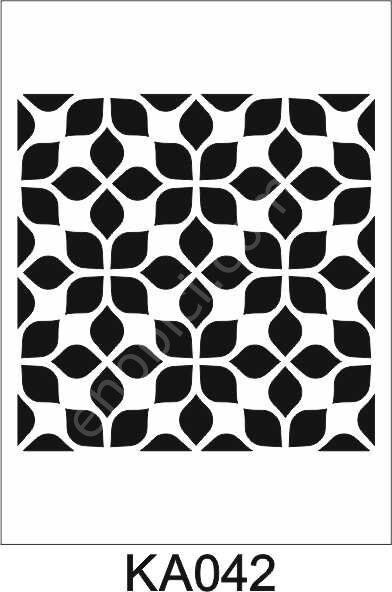 Kare ve Fayans Desenler Stencil Şablon (20x20) KA-042