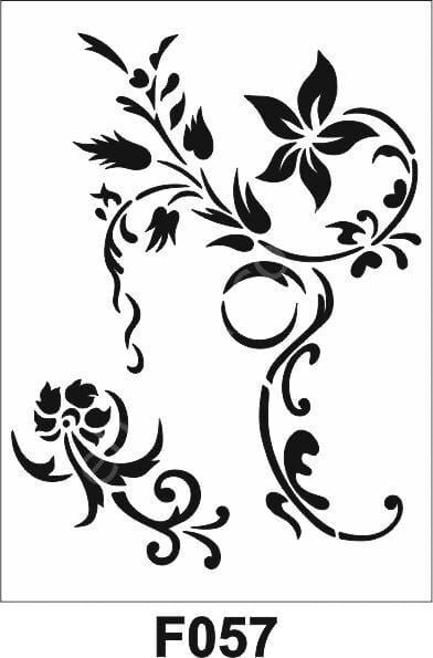 Çiçek Desen Stencil Şablon (25x35) F-057