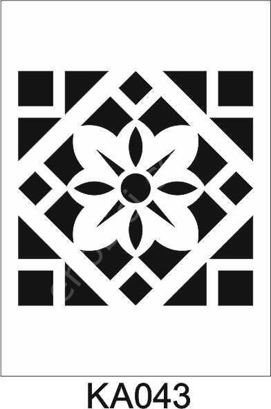 Kare ve Fayans Desenler Stencil Şablon (20x20) KA-043