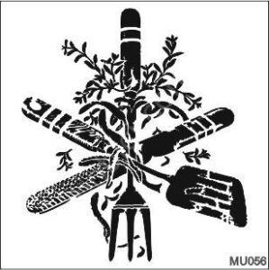 Mutfak Temalı Desenler Stencil Şablon (25x25) MU-056