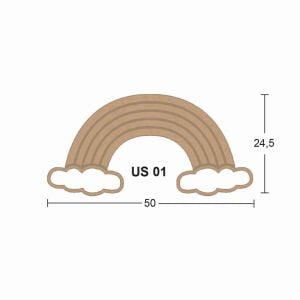 Ahşap Gökkuşağı Pano 50x24,5cm 8mm US01